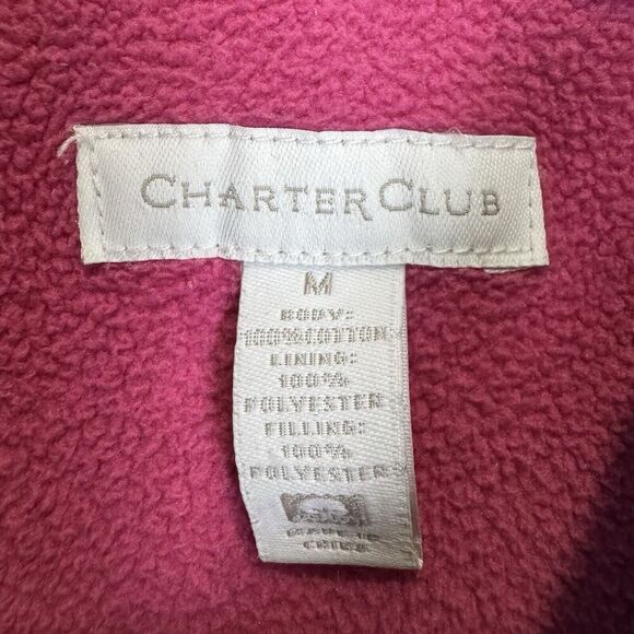 Vintage Charter Club Barn Chore Denim Jacket Medium Blue Quilted Fleece Country - Picture 8 of 9